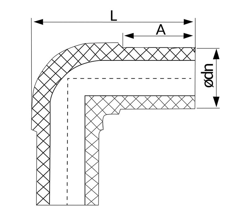 Polyfit Fabrication - 90deg Elbow Drawing
