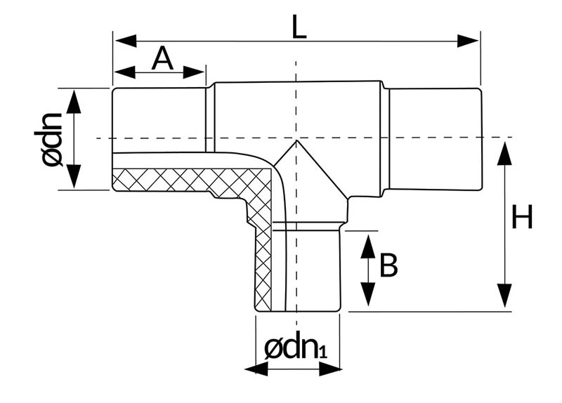 Polyfit Fabrication - Reducing Tee Drawing