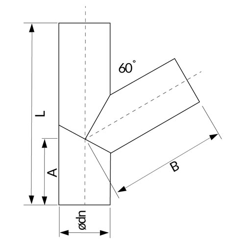Polyfit Fabrication - Fabricated 60 deg Junction Drawing