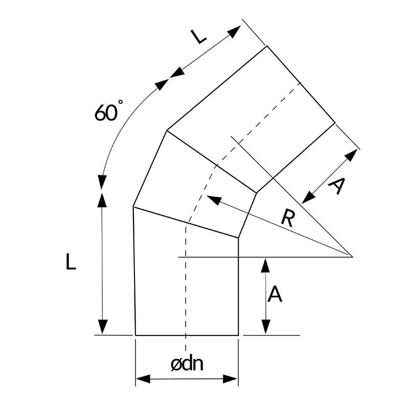 Polyfit Fabrication - 60deg Segmented Bend Drawing